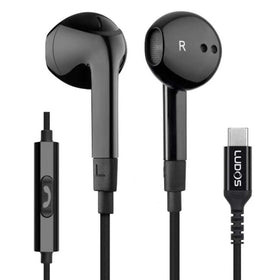 LUDOS FEROX USB-C earphones front view showing compact wired design