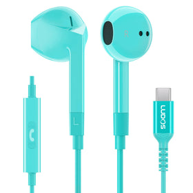 LUDOS FEROX USB-C headphones angled on table for quick setup