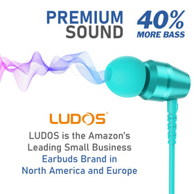 LUDOS OMNITONE turquoise earbuds secure comfortable fit