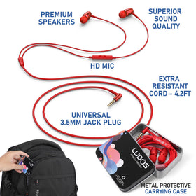 LUDOS OMNITONE earphones with 3-5mm jack deliver reliable wired connectivity.