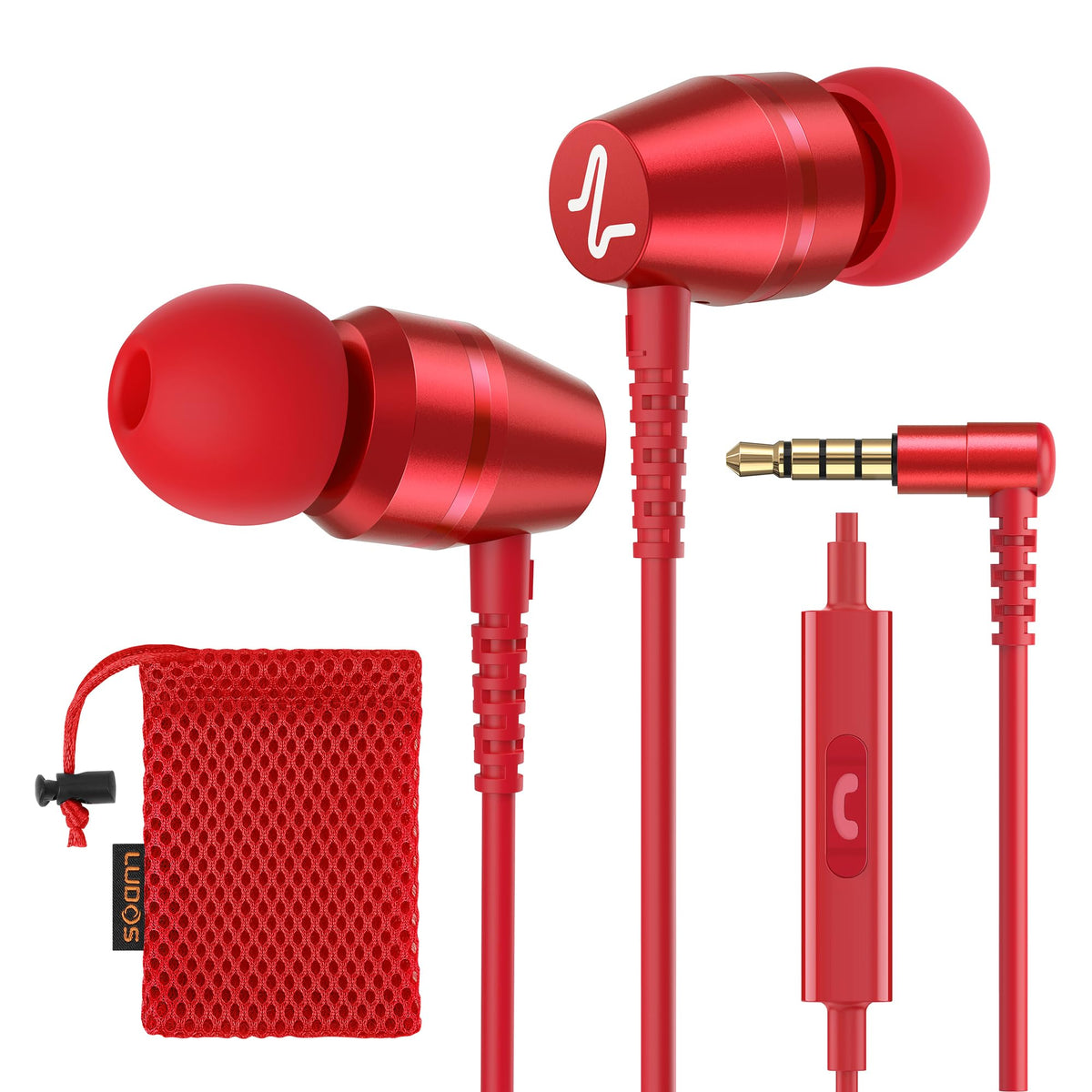 LUDOS OMNITONE earphones with microphone provide clear calls in busy environments.