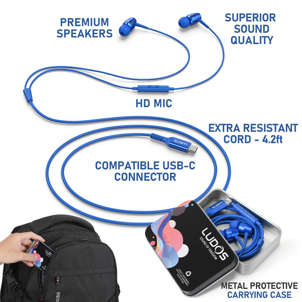 Soft-foam ear pieces on LUDOS OMNITONE ensure comfortable wear for long sessions