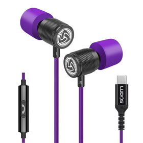 LUDOS Ultra front view showing earbuds and USB‑C plug for reliable connection