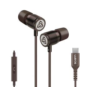 LUDOS Ultra front view showing earbuds and USB-C plug for reliable connectivity