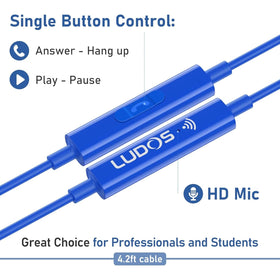 LUDOS inline microphone and button for hands-free call control