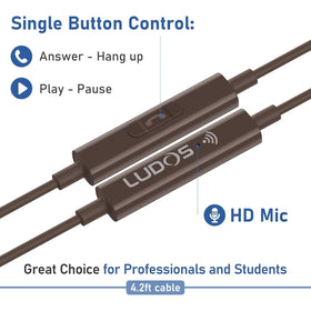 LUDOS Ultra inline microphone and controls for clear calls and playback