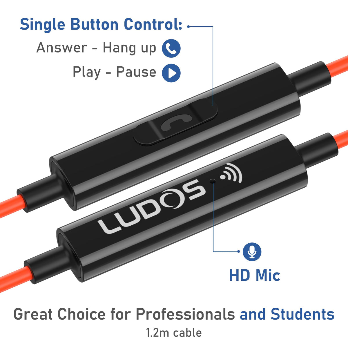 LUDOS earbud housing texture and finish for comfortable wear