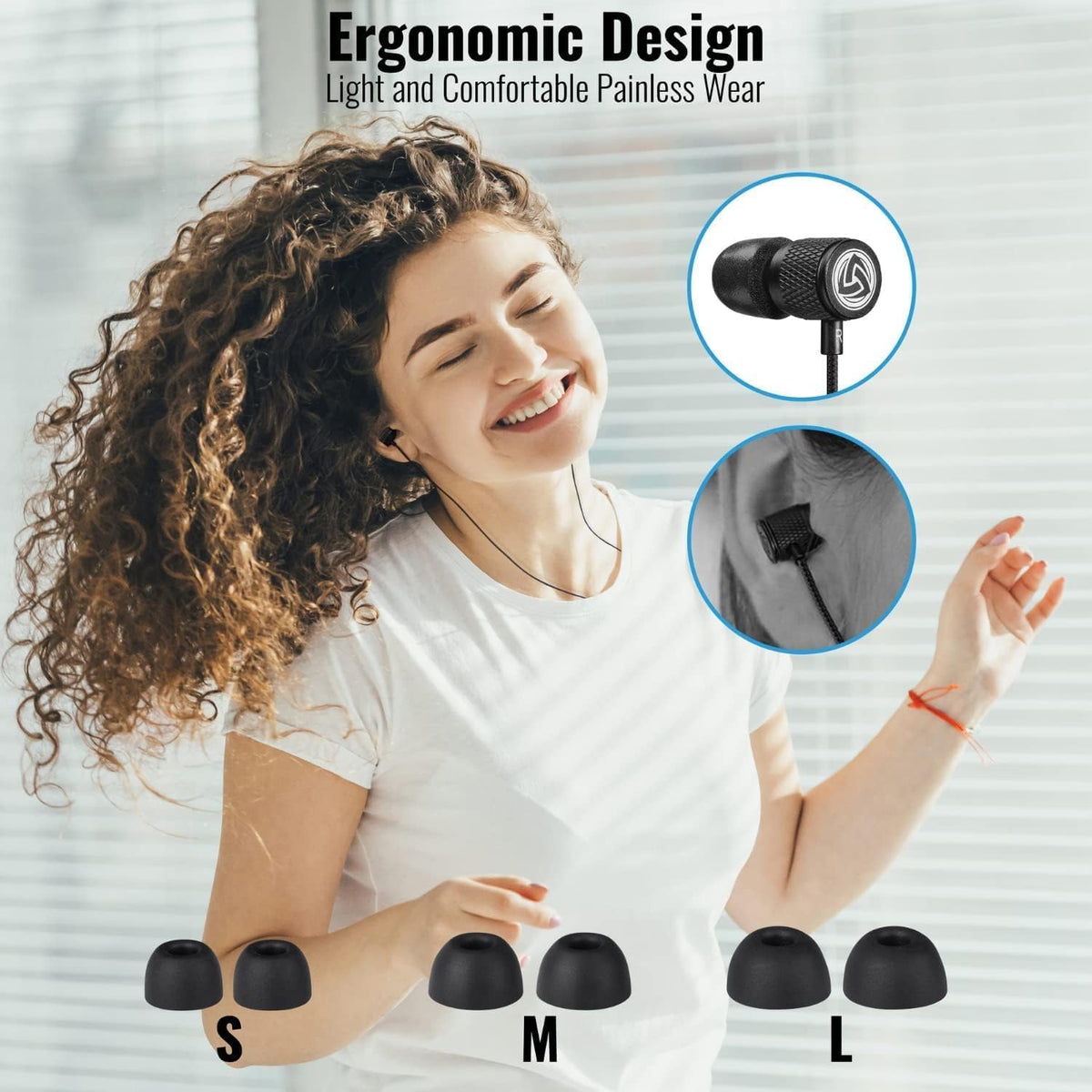LUDOS Ultra wired earbuds four-point-two-foot cable for flexible use