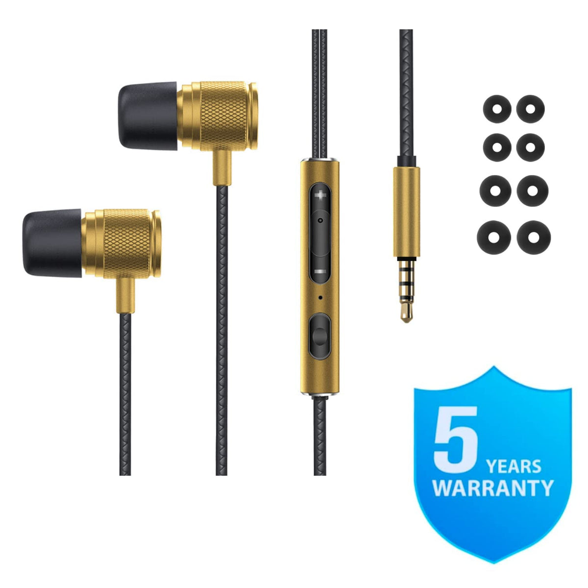 LUDOS Ultra Wired Earbuds gold color suitable for workouts