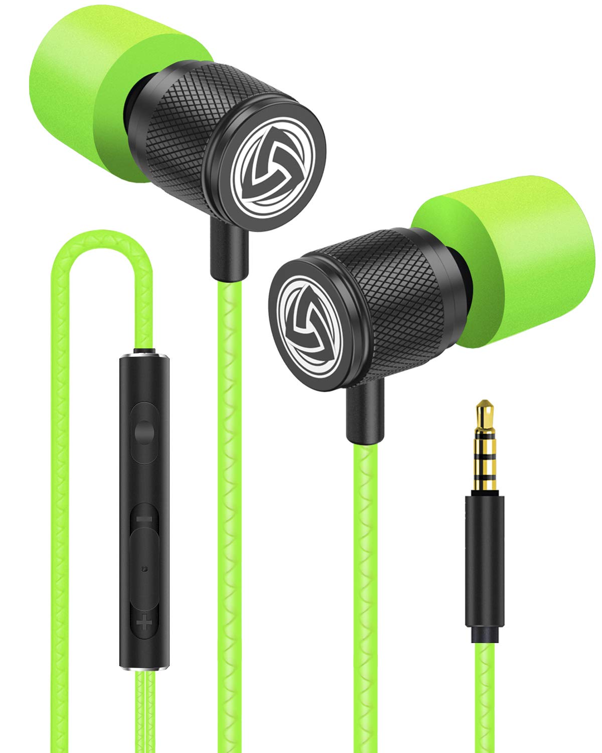 LUDOS Ultra wired earbuds close-up showing memory foam tips for comfort.