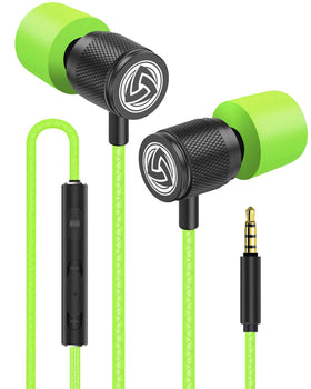 LUDOS Ultra wired earbuds close-up showing memory foam tips for comfort.
