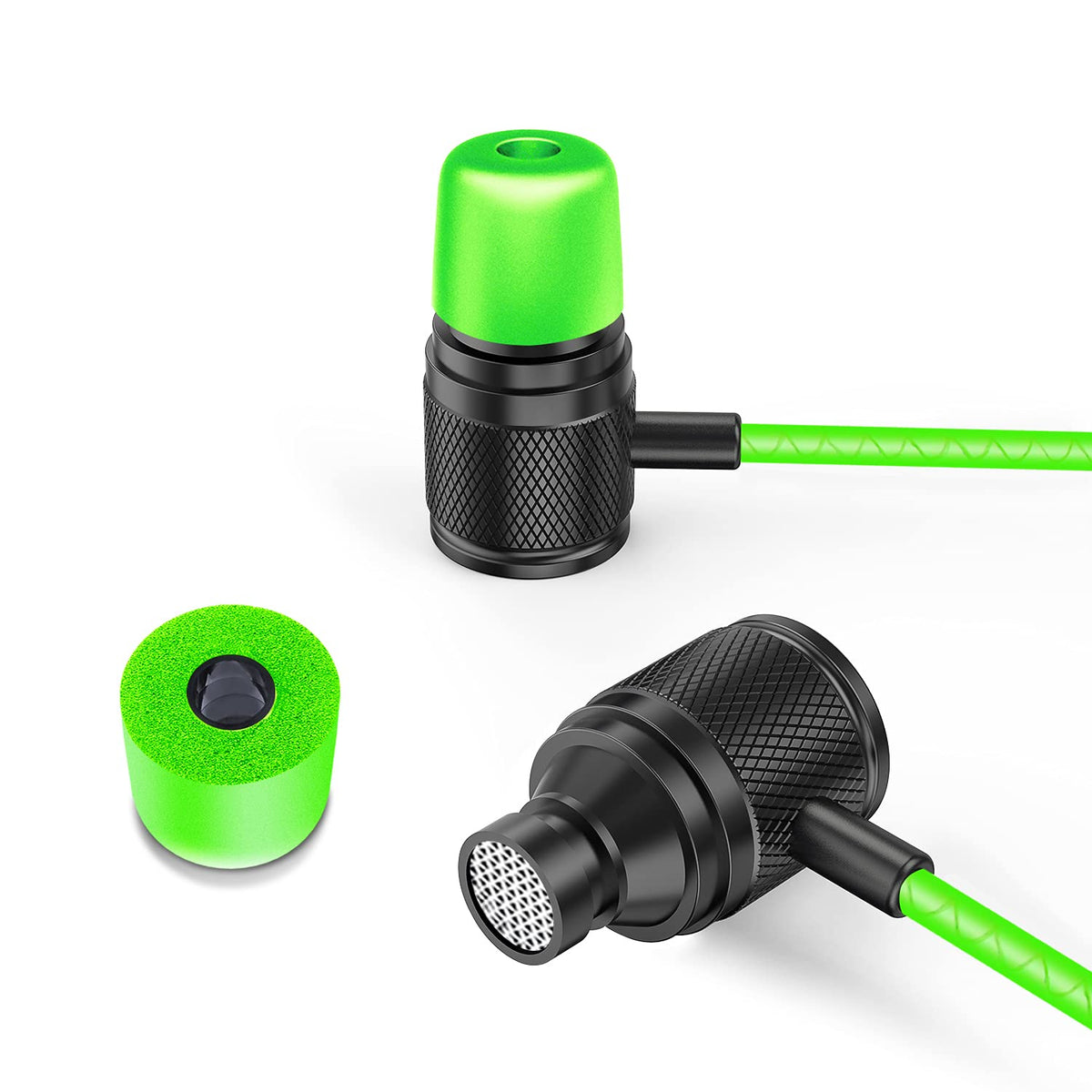 LUDOS Ultra wired earbuds shown with phone for seamless calls.
