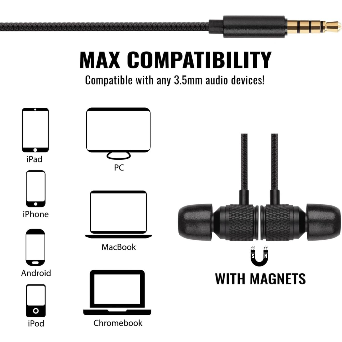 LUDOS Ultra wired earbuds memory foam tips for comfortable fit