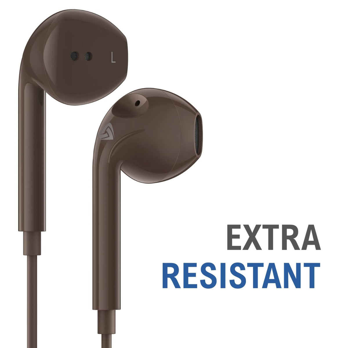 LUDOS Zenith brown earbuds on a call scene for reliable conversations.