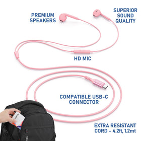 LUDOS Zenith USB-C earphones plug detail highlighting sturdy connection.