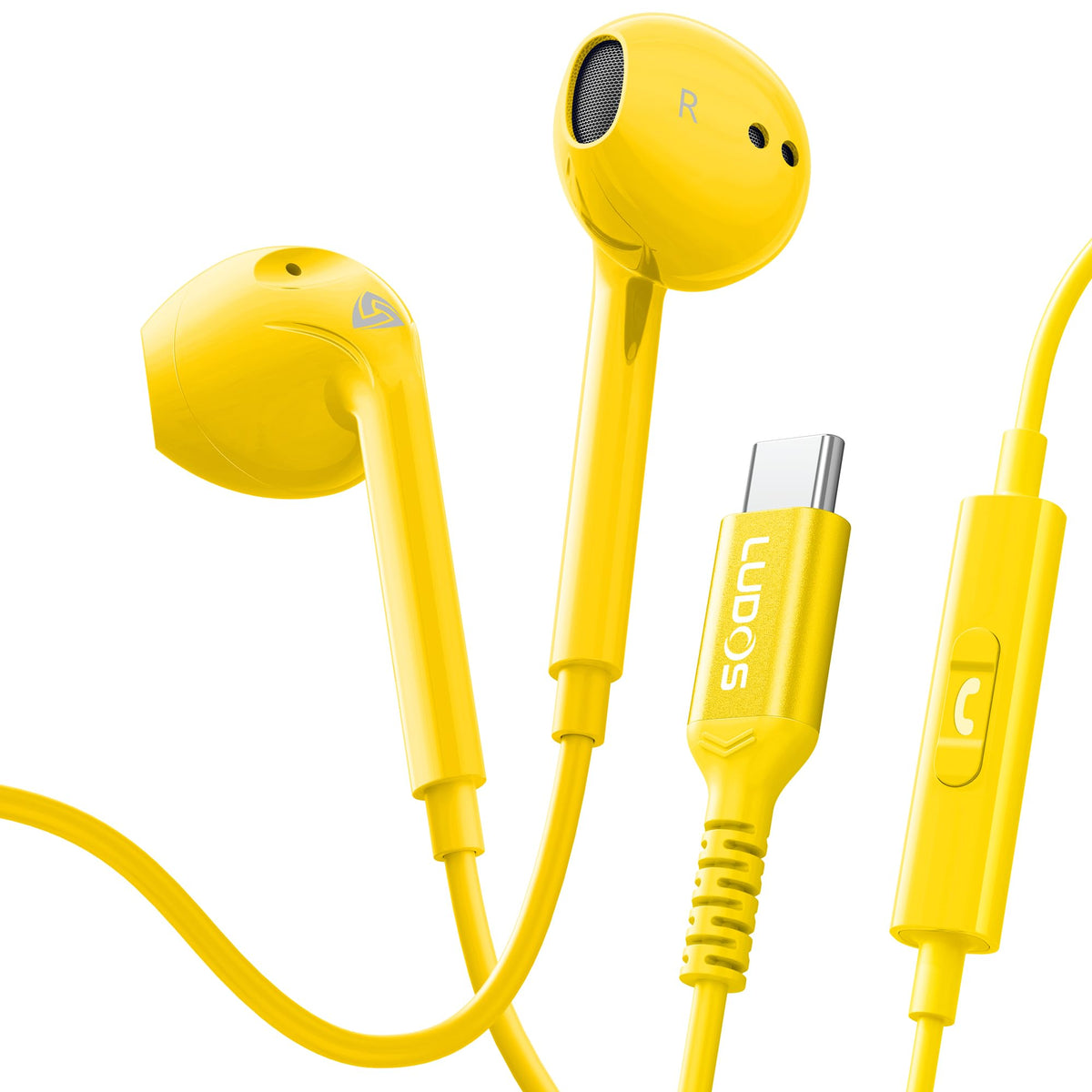 LUDOS Zenith USB-C headphones on desk for iPhone compatibility and clear audio.