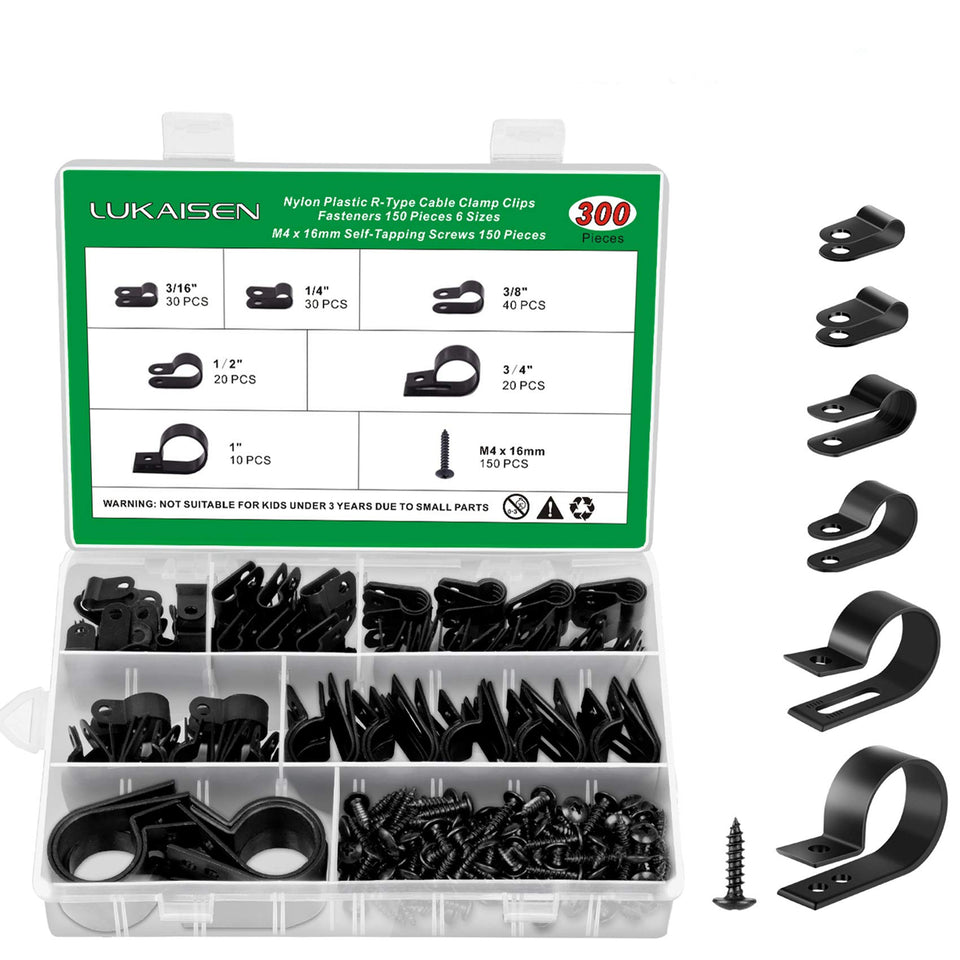 LuKaiSen cable clips six sizes in one kit for easy routing