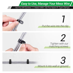 LuKaiSen cable clips ideal for desk cable organization
