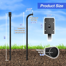 Installed FM100 post buried in ground for sturdy mounting