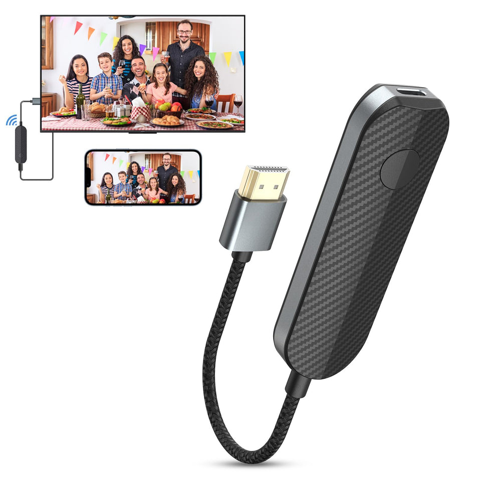 lulaven iPhone/iPad setup with wireless HDMI adapter for easy screen mirroring