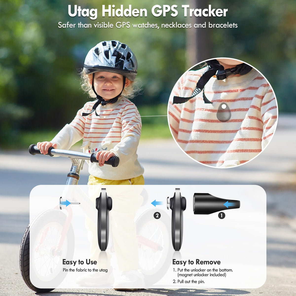 lulaven UTag IP67 waterproof and year-long battery for reliability.