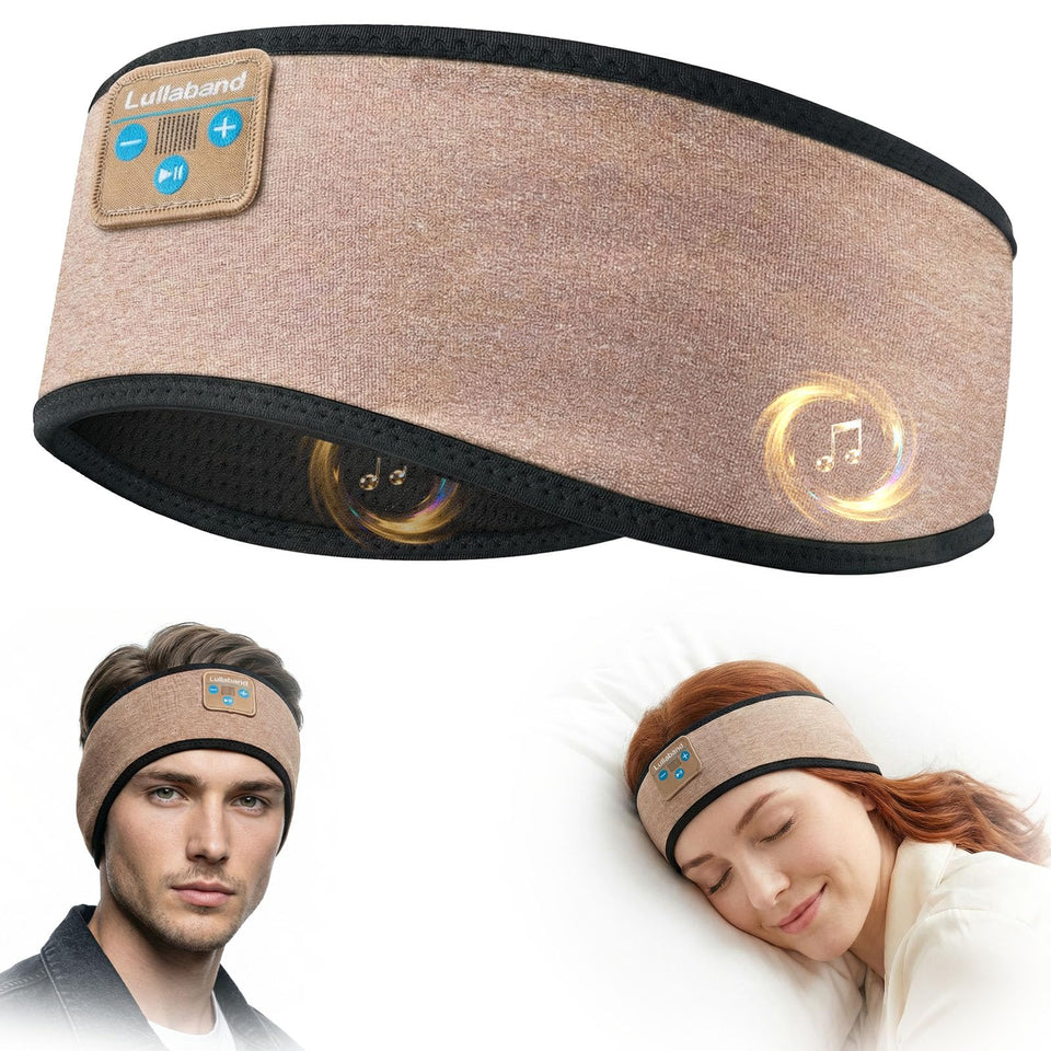 Lullaband front view showing headband design and comfortable fit
