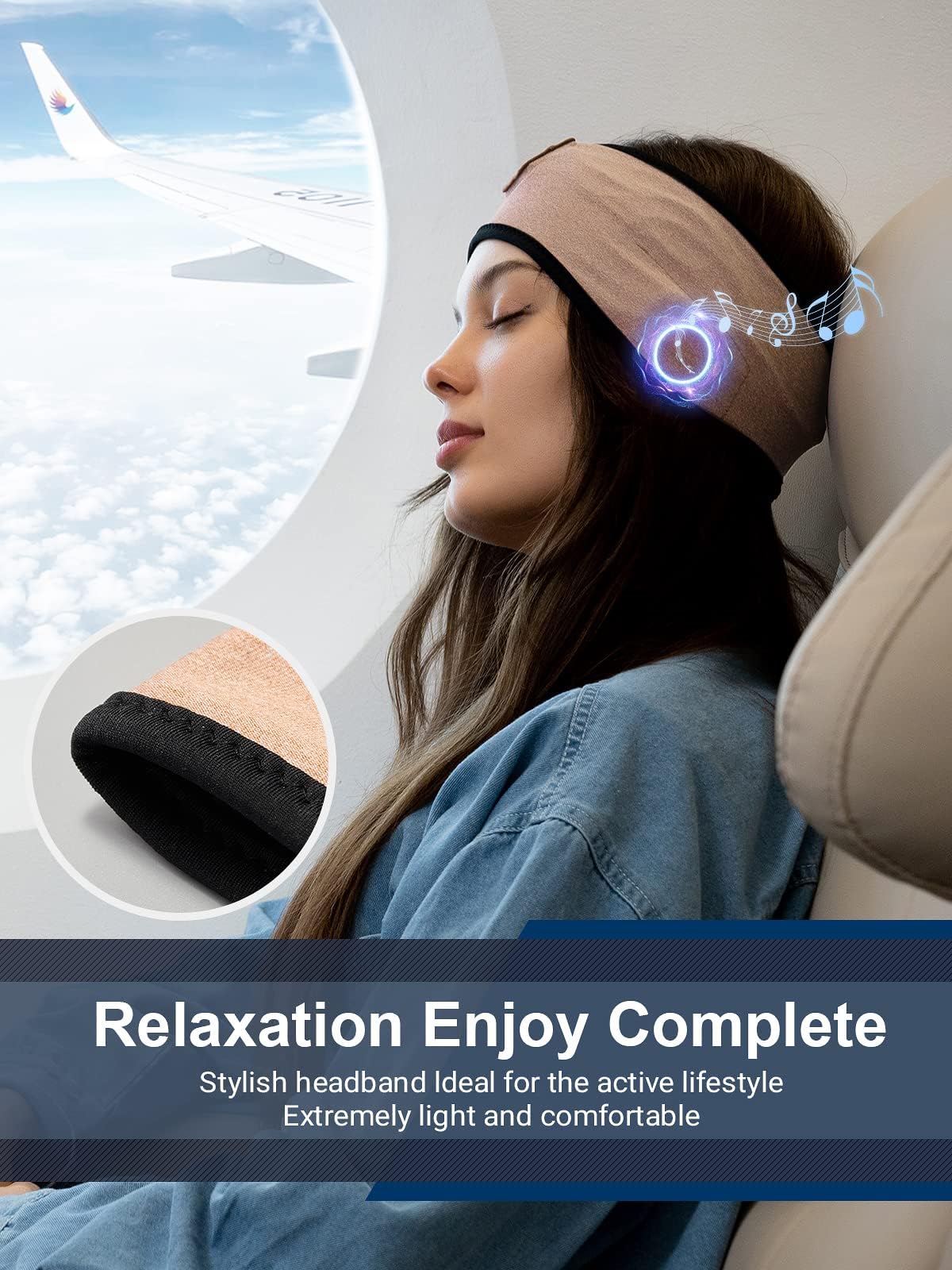 Person sleeping on side wearing Lullaband demonstrating comfortable use