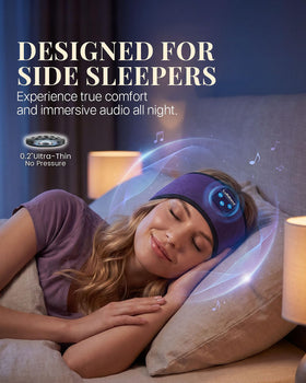 Lullaband close-up thin speaker detail offering pressure-free stereo comfort