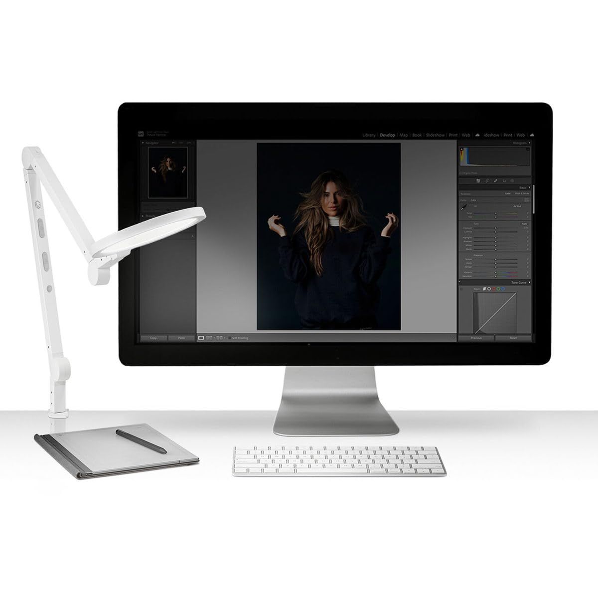 Closeup of LUME CUBE Edge 2.0 color temperature control for warm to cool lighting