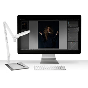 Closeup of LUME CUBE Edge 2.0 color temperature control for warm to cool lighting