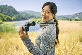 Lumintrail Nikon Monarch M5 8x42 wide field of view helps spotting.