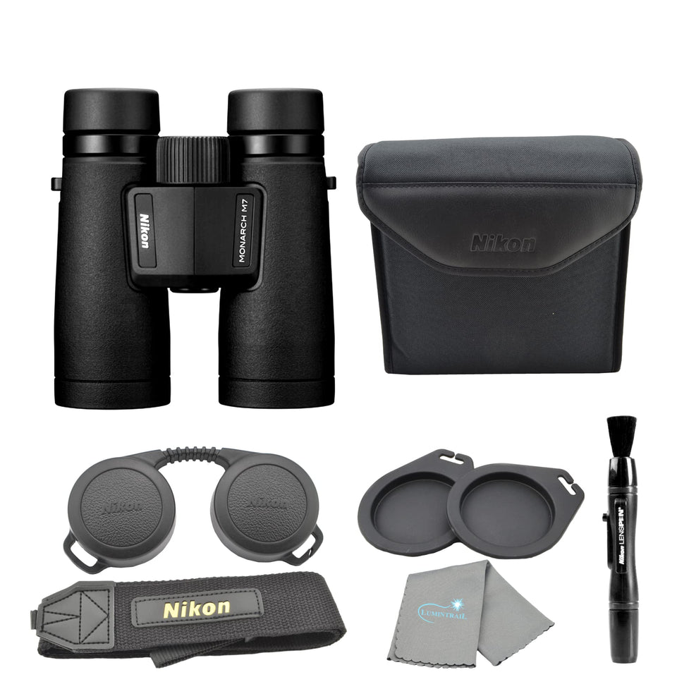 Lumintrail Nikon Monarch M7 8x42 binoculars, crisp wildlife observation through lenses.