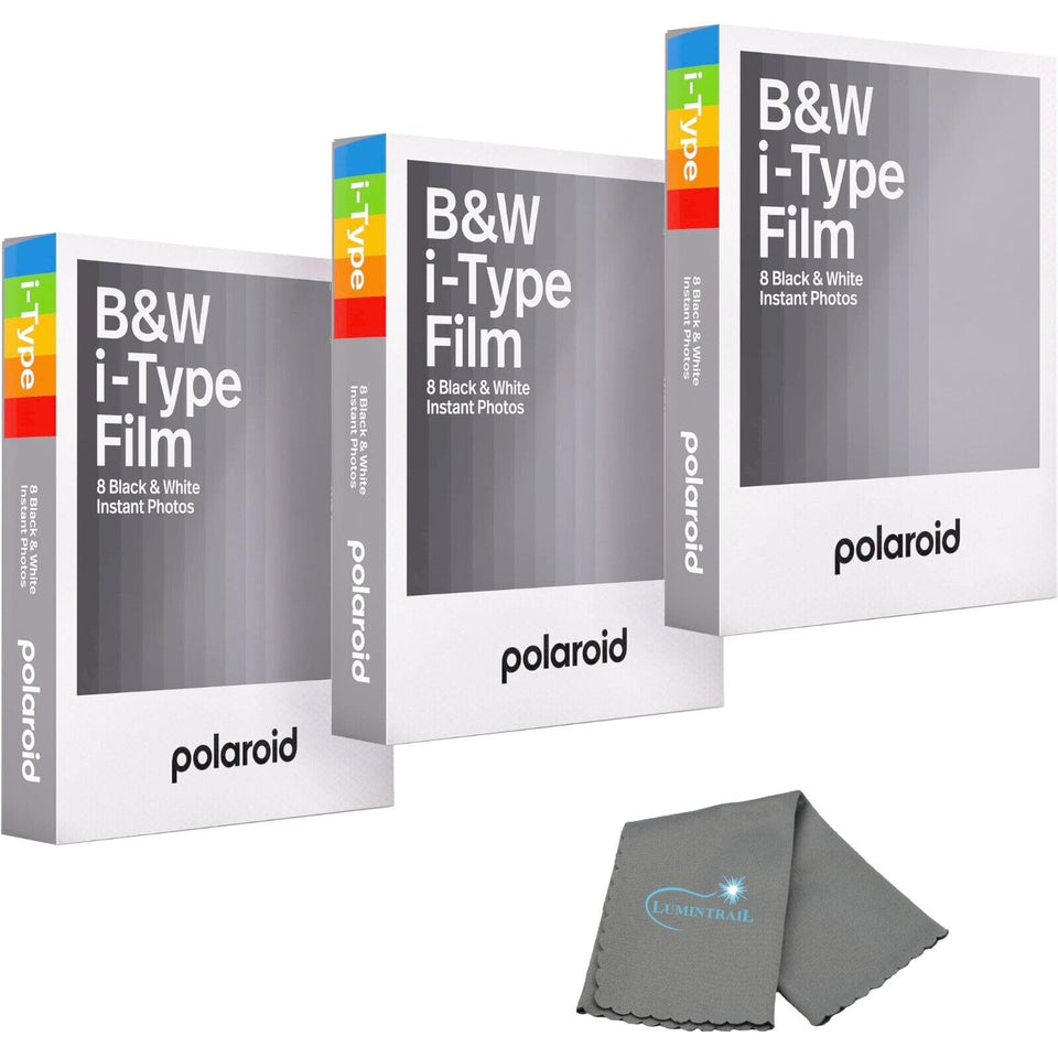 Lumintrail Polaroids BW Film 3-pack with 24 photos for instant memories