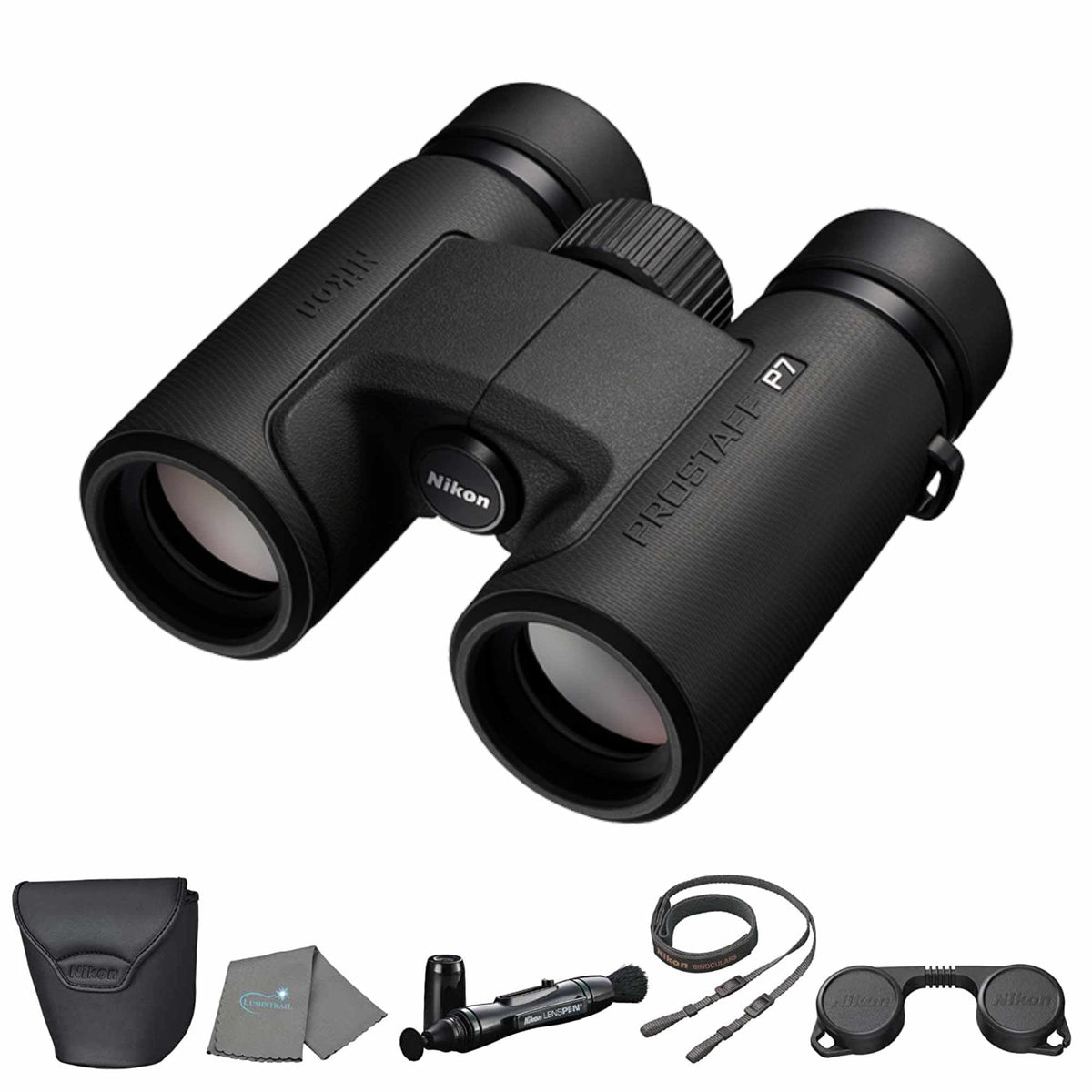 Lumintrail PROSTAFF P7 8x30 binoculars front view show compact, travel-ready design