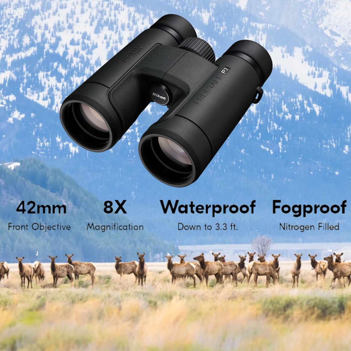 Lumintrail ProStaff P7 8x42 locking diopter ring detail for stable settings.