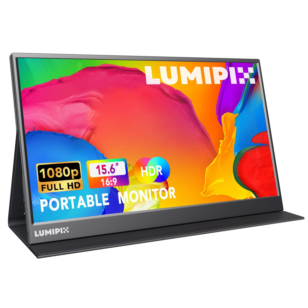 LUMIPIX front view showing 15.6-inch display and clear FHD image for better productivity