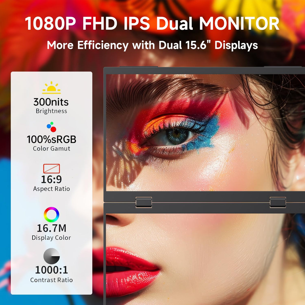 LUMIPIX portable monitor folded compact profile ideal for travel and compact setups