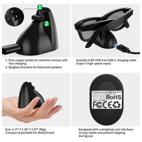 LUOKE Ray-Ban Meta charger stand includes a 59-inch USB-C cable for flexible charging
