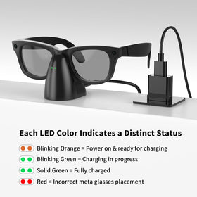 LUOKE Ray-Ban Meta charger stand features a compact, sleek design that fits any workspace