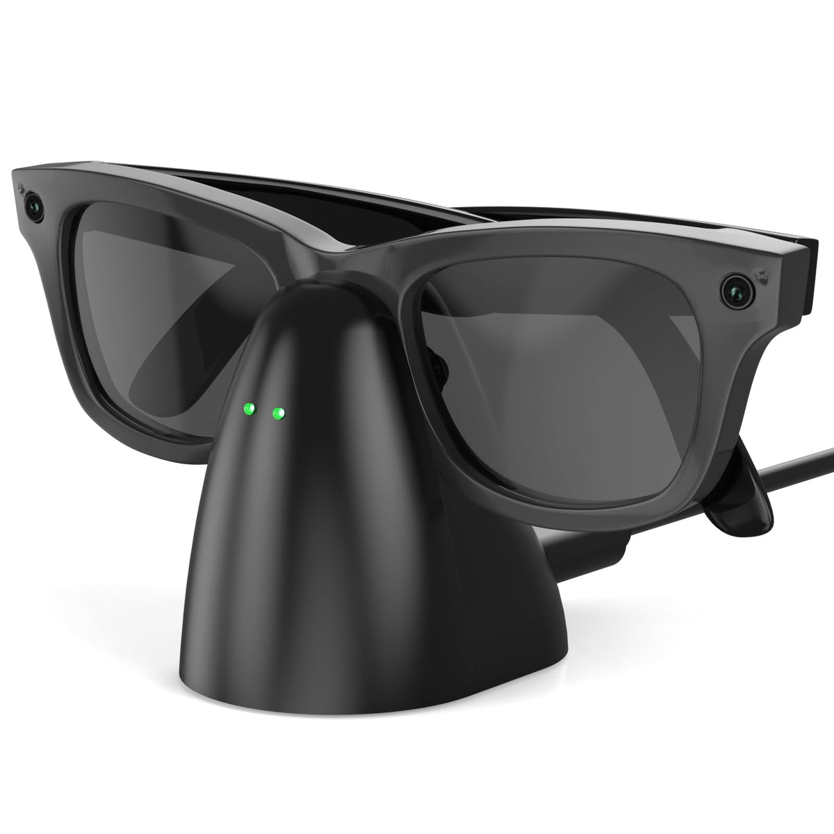 LUOKE Ray-Ban Meta charger stand on a desk keeps space organized and ready