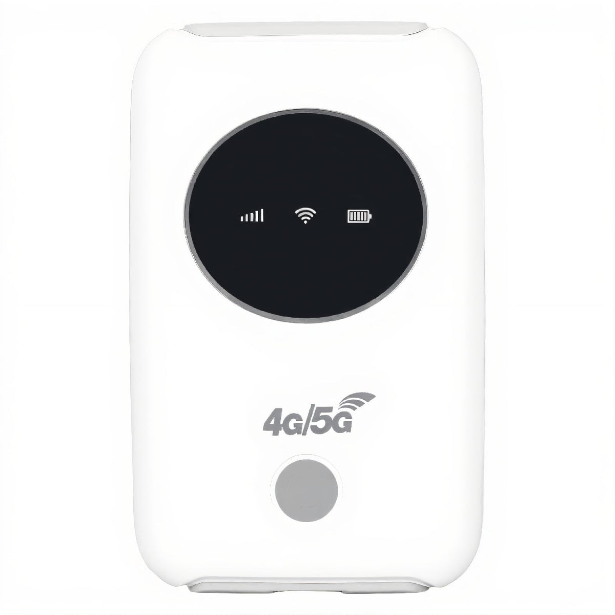 Luqeeg mobile hotspot front view, compact design for travel connectivity.