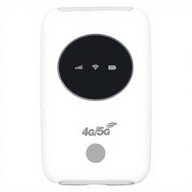 Luqeeg mobile hotspot front view, compact design for travel connectivity.