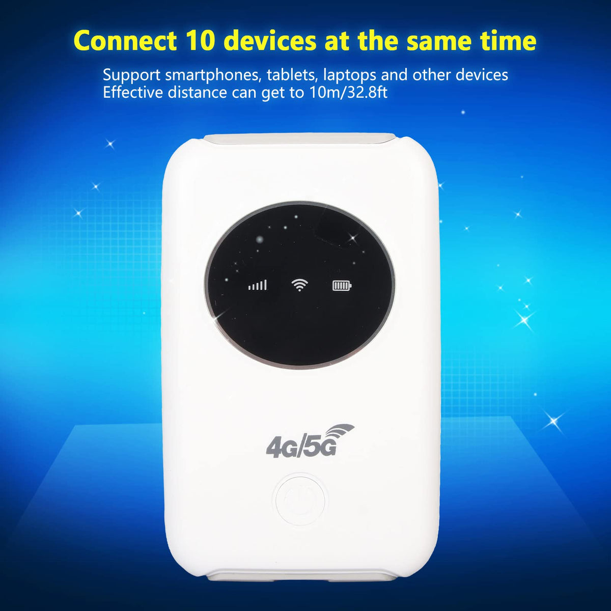 Luqeeg mobile hotspot in use with multiple devices connected.