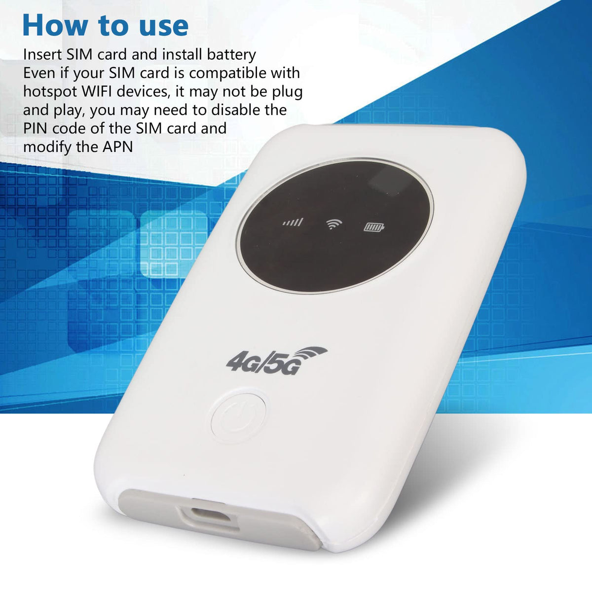 Luqeeg mobile hotspot SIM slot ready for local data plans.