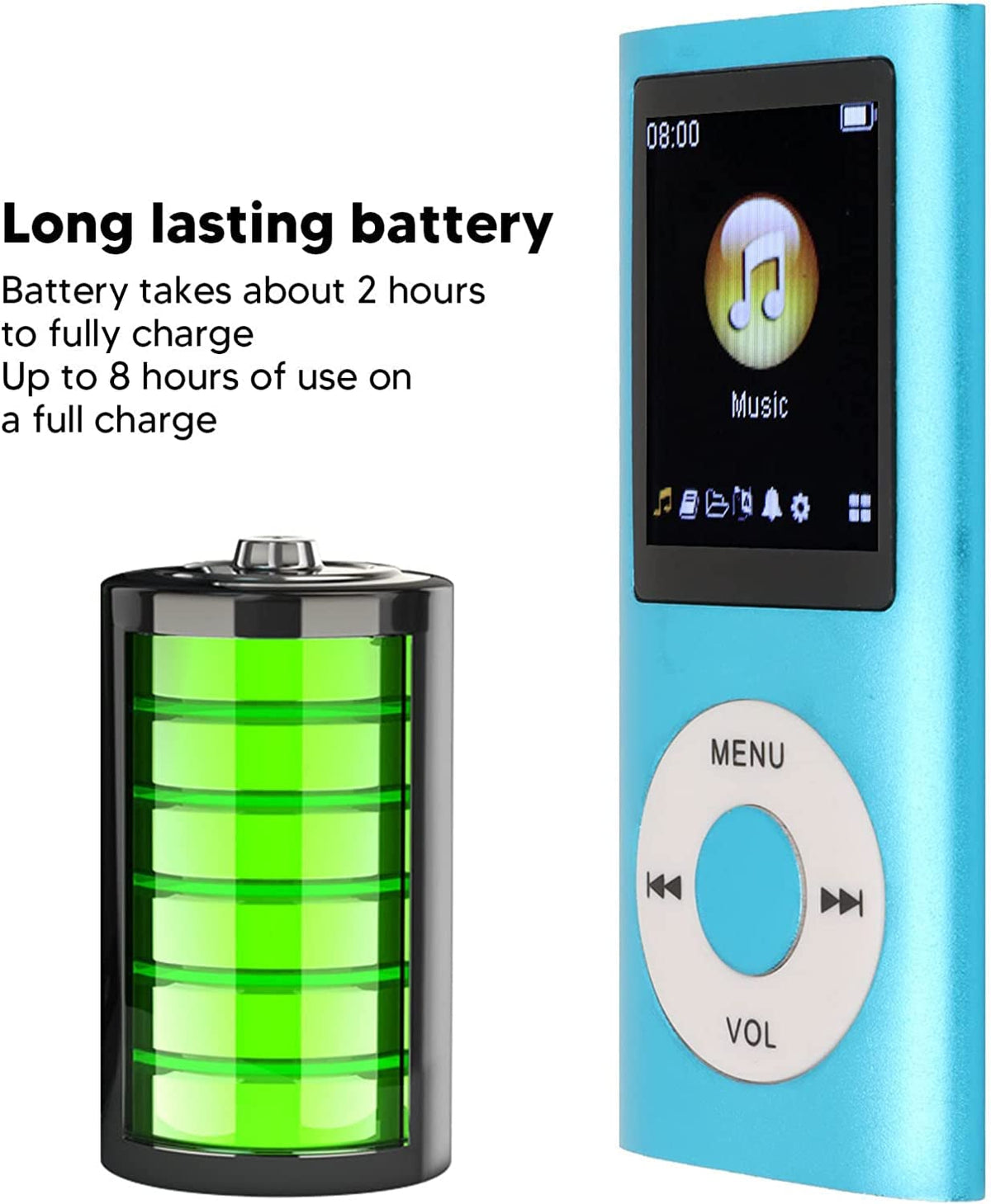 Luqeeg MP3 Player compact pocket-size design ideal for daily carry