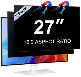 LUSA DESIGN 27-inch privacy filter front view protects screen content while preserving clarity.