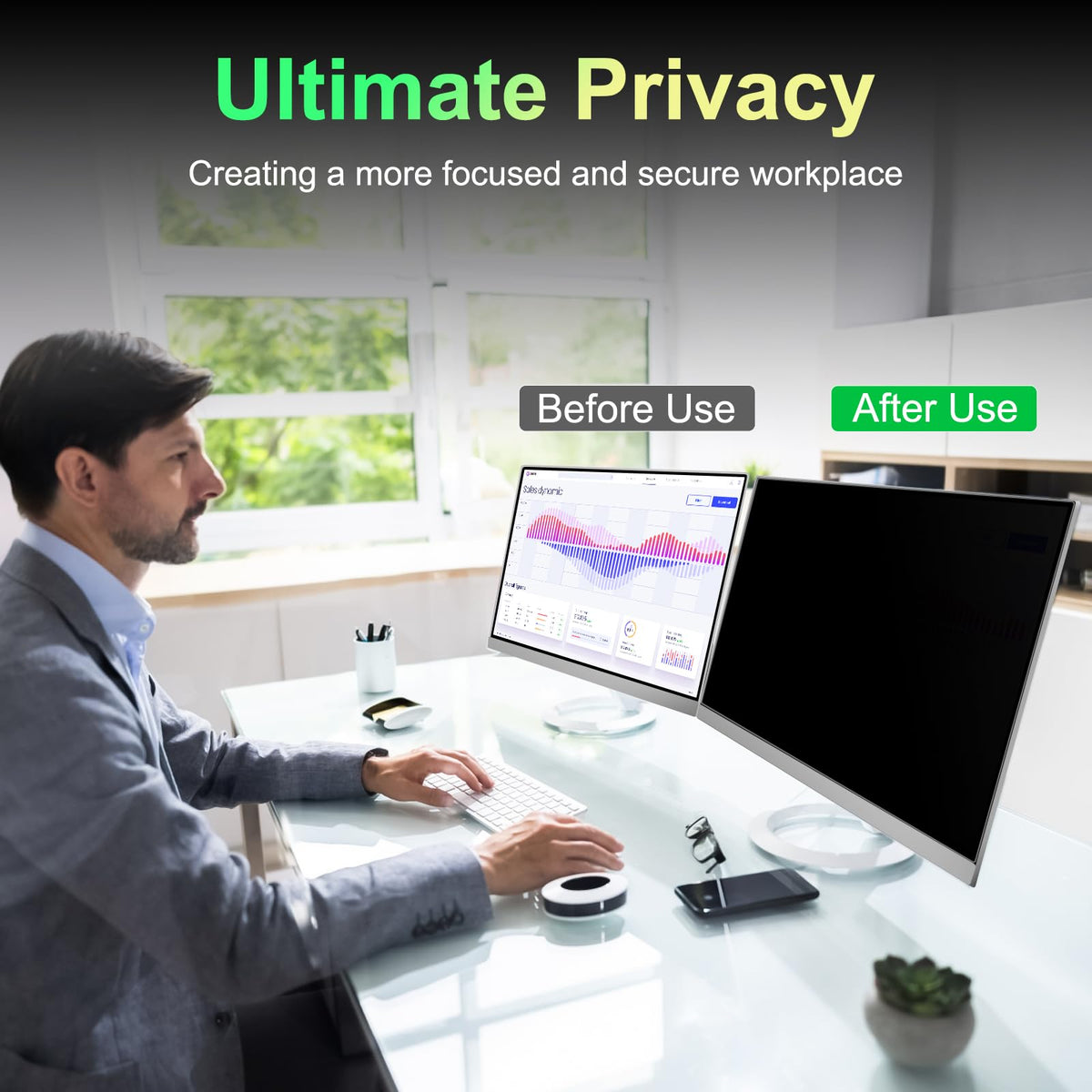 LUSA DESIGN blue-light filter reduces eye strain while preserving screen clarity.
