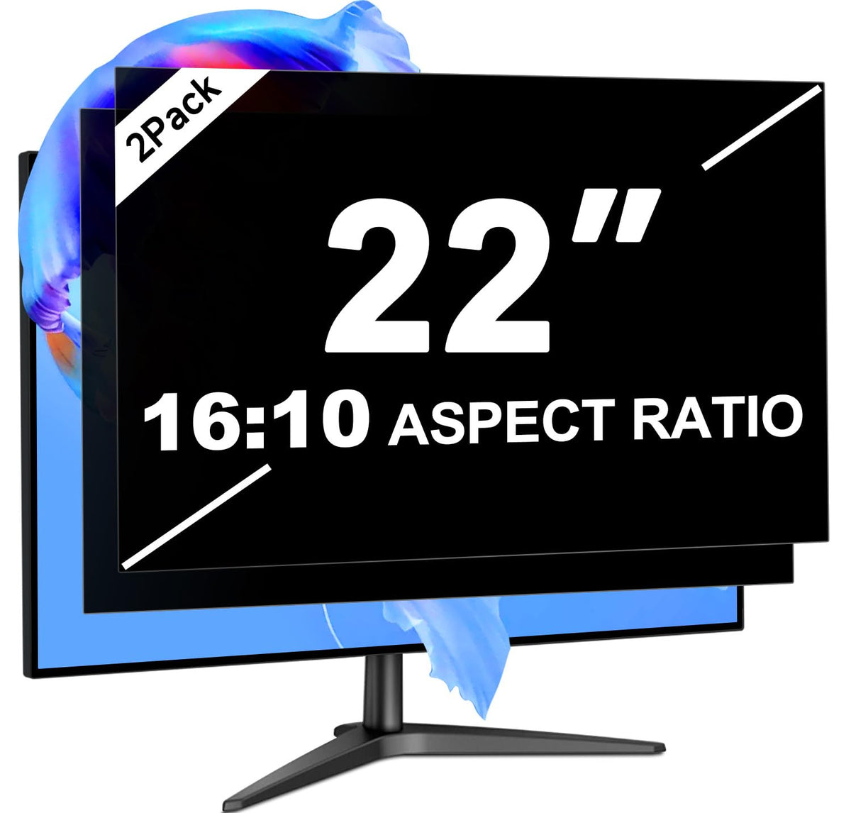 LUSA DESIGN front view of 22-inch privacy screen showing full-fit and secure coverage