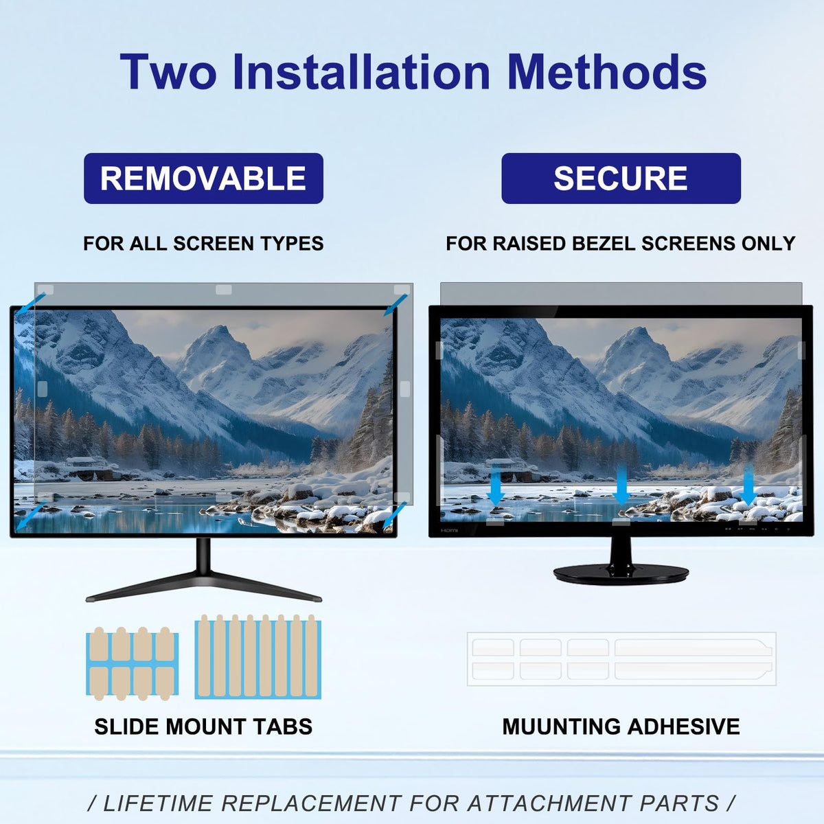 LUSA DESIGN glossy side detail providing stronger anti-peeping effect for sensitive screens