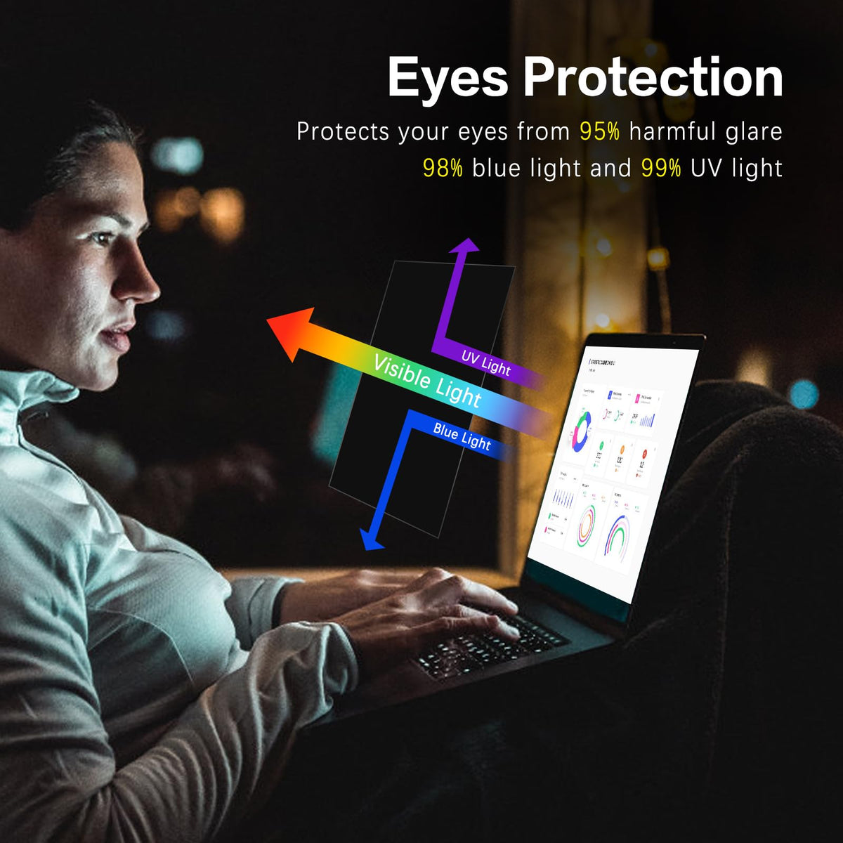 LUSA DESIGN 14in privacy screen dimensions diagram for 16:9 laptops